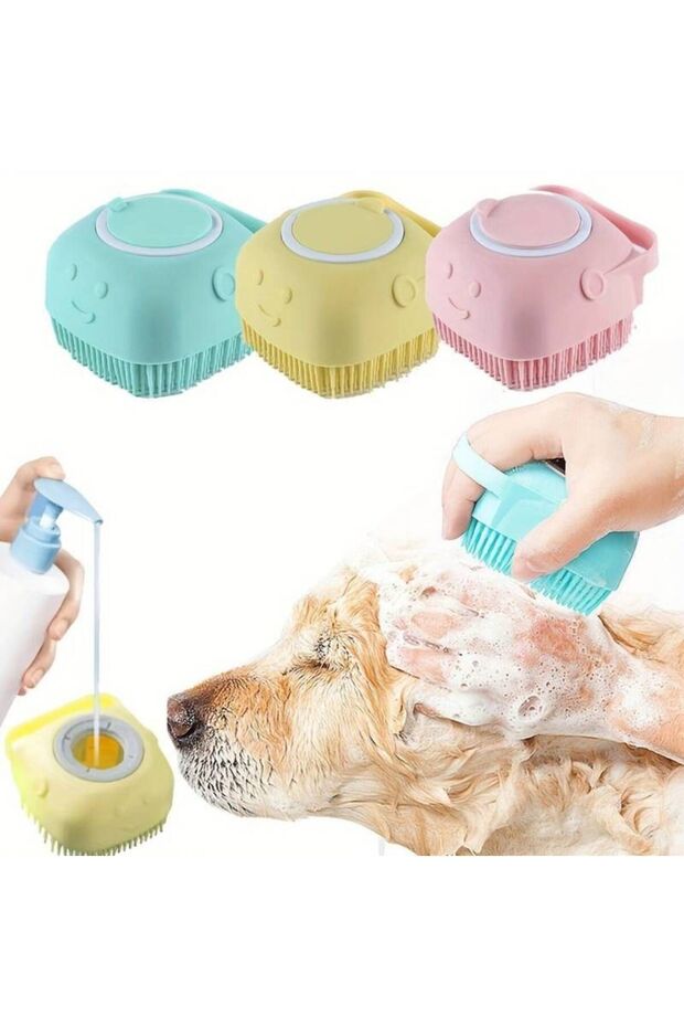 Aveo 2-in-1 Dog & Cat Grooming Brush with 1 Shampoo Dispenser