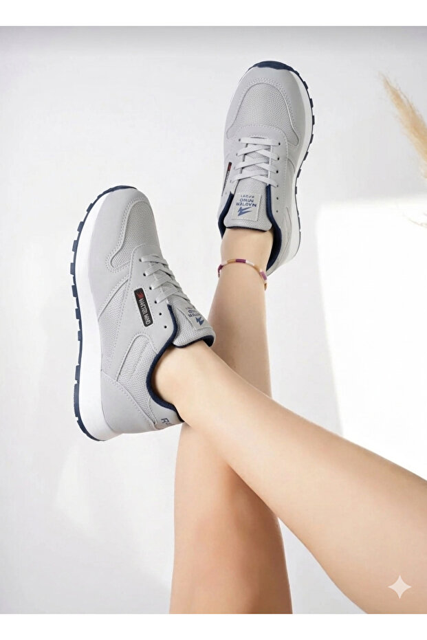 Unisex Ice Navy Lace-Up Mesh Breathable Comfortable Sole Walking Sneakers Sneakers