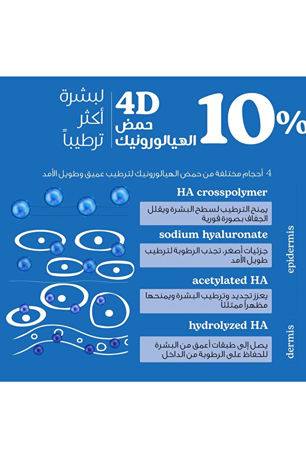 سيروم فائق الترطيب - 10% حمض الهيالورونيك رباعي الأبعاد + العسل - ترطيب عميق متعدد الطبقات لبشرة أكثر امتلاءً ونعومة - آمن للبشرة الحساسة، 30 مل - 3