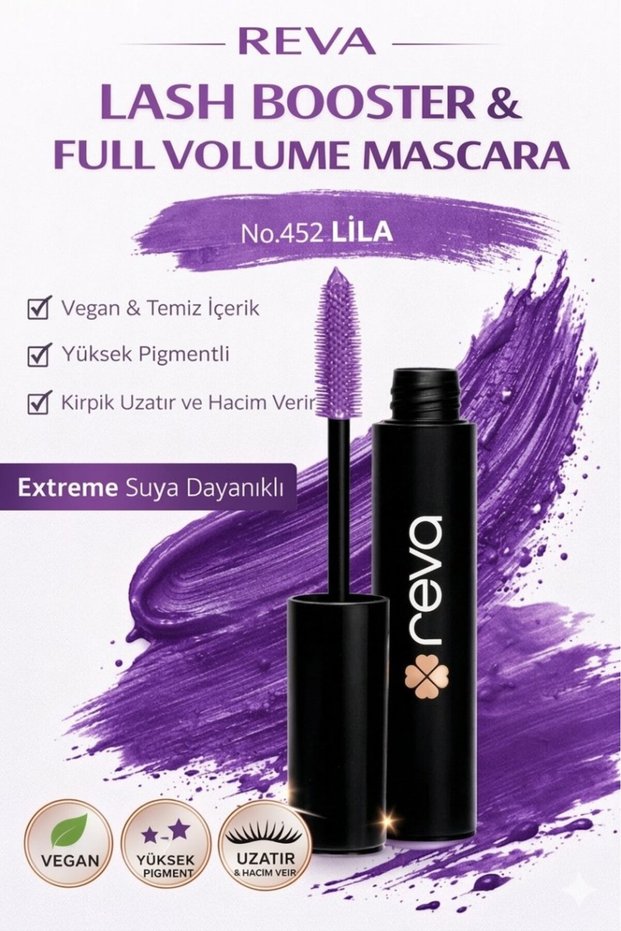 Lash Booster & Full Volume Color Mascara Lilac - Full Volume & Lengthening Colored Mascara Lilac 452