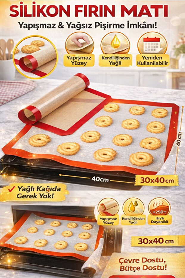 30x40 Ovenable Washable Self-Oiling Silicone Baking and Dough Rolling Mat Silpat