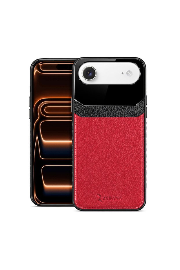 Apple iPhone 17 Air Compatible Case Lens Leather Case Red