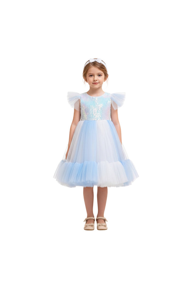 D' Daniela - Self Shine Dress with Headband - Multicolor - 2Y to 10Y