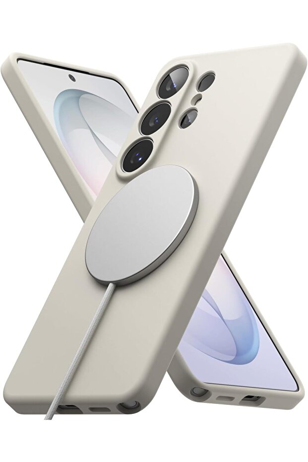 Silicone Magnetic Case for Samsung Galaxy S26 Ultra -Beige