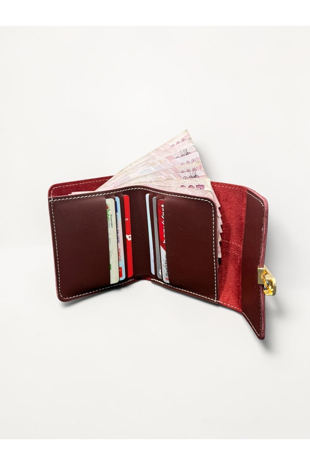 Patter Model Women's Mini Wallet Money Portfolio Stylish Minimal Accessory Detailed Card Holder Wallet