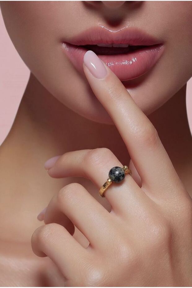 Natural Stone Beaded Ring