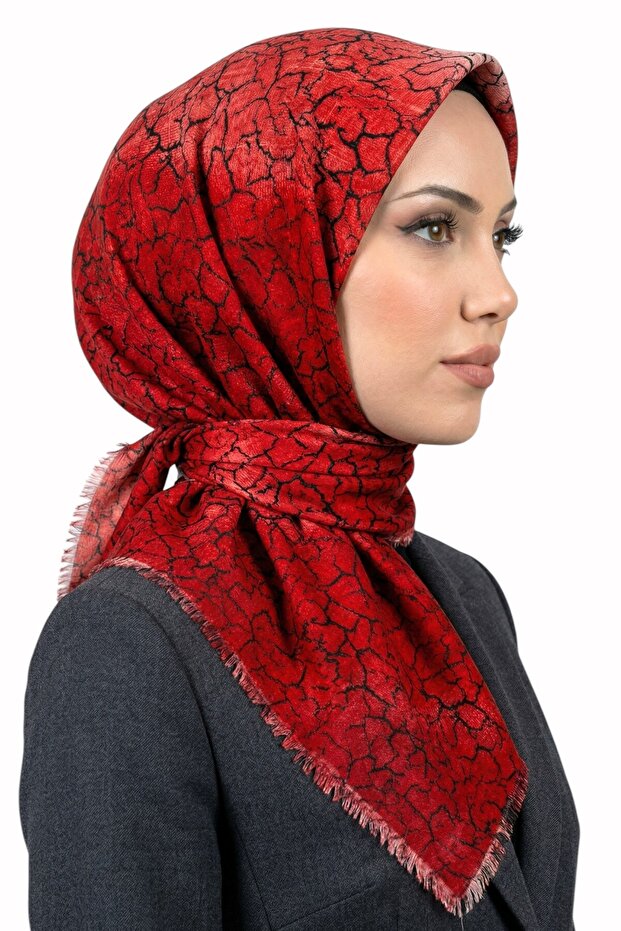 Cracked Patterned Flared Scarf 6517