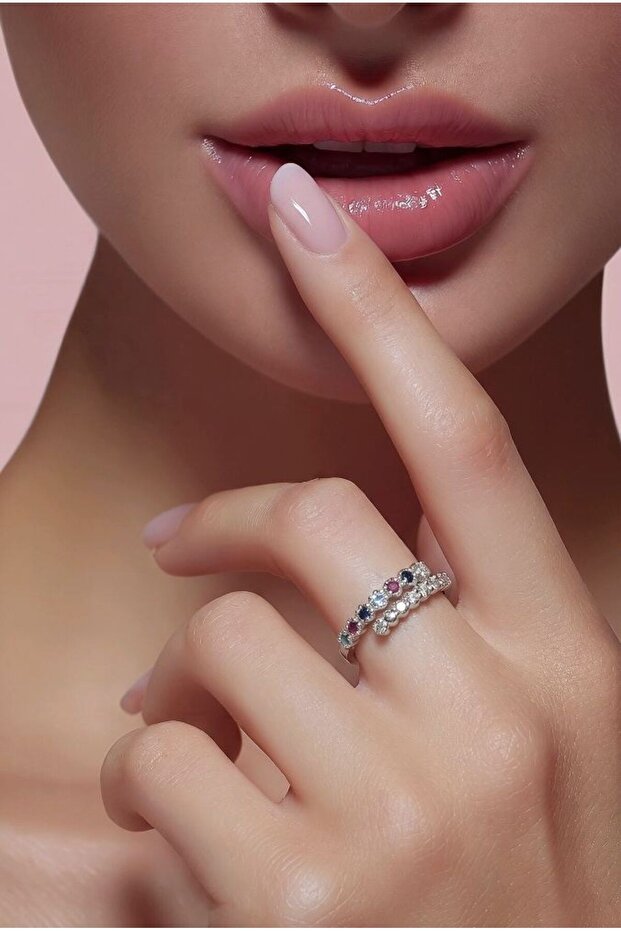 Patterned Adjustable Row Zircon Stone Ring