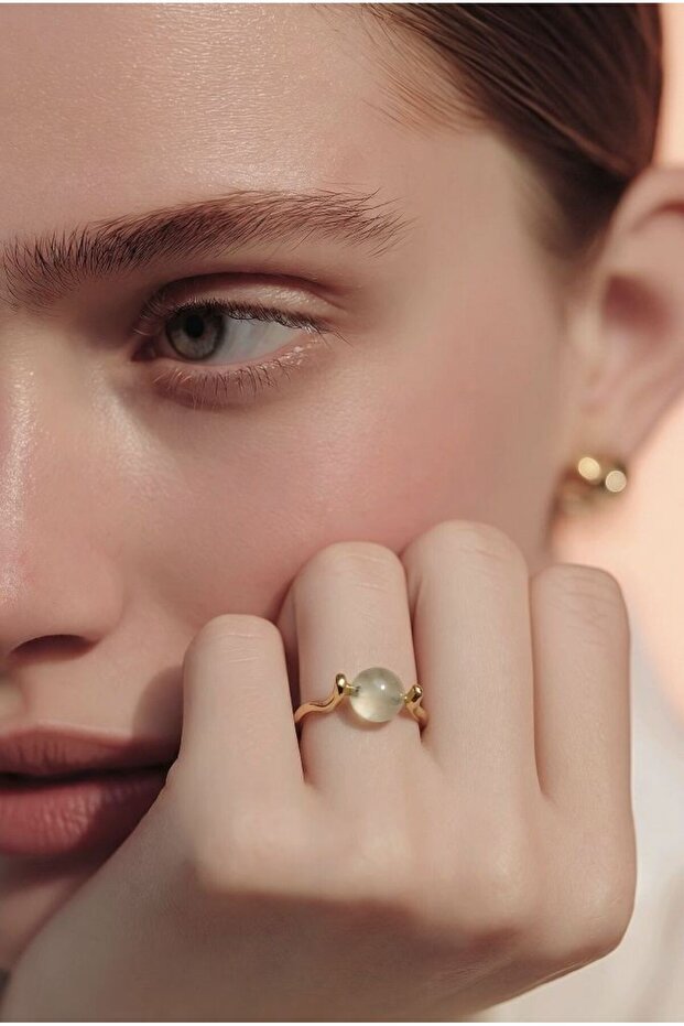 Natural Stone Beaded Ring