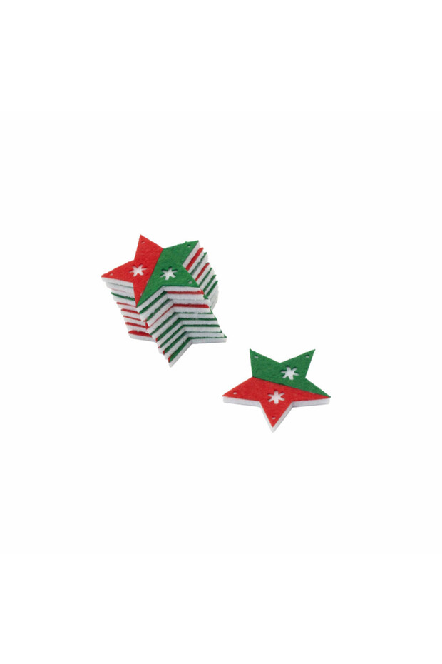Christmas Ornament Felt Star Set of 5 Small