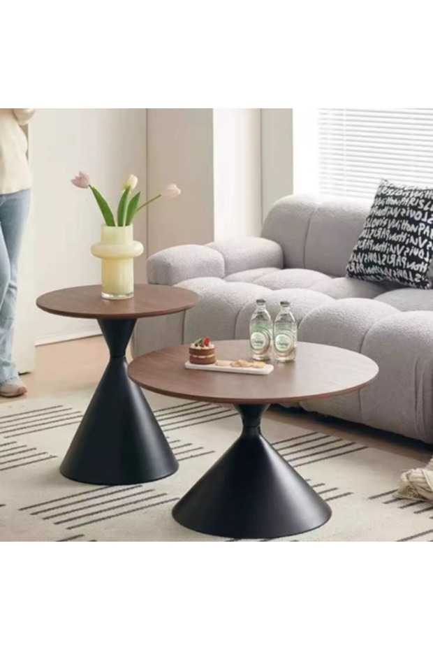 Vinita Coffee Table Set - Round Service Table