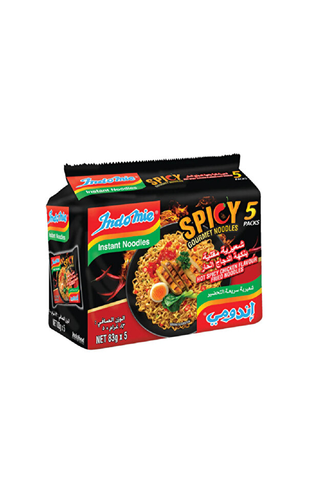 Hot Spicy Chicken Fried Gourmet Noodles, Halal Certified - (83g x 5) x 6 Pack