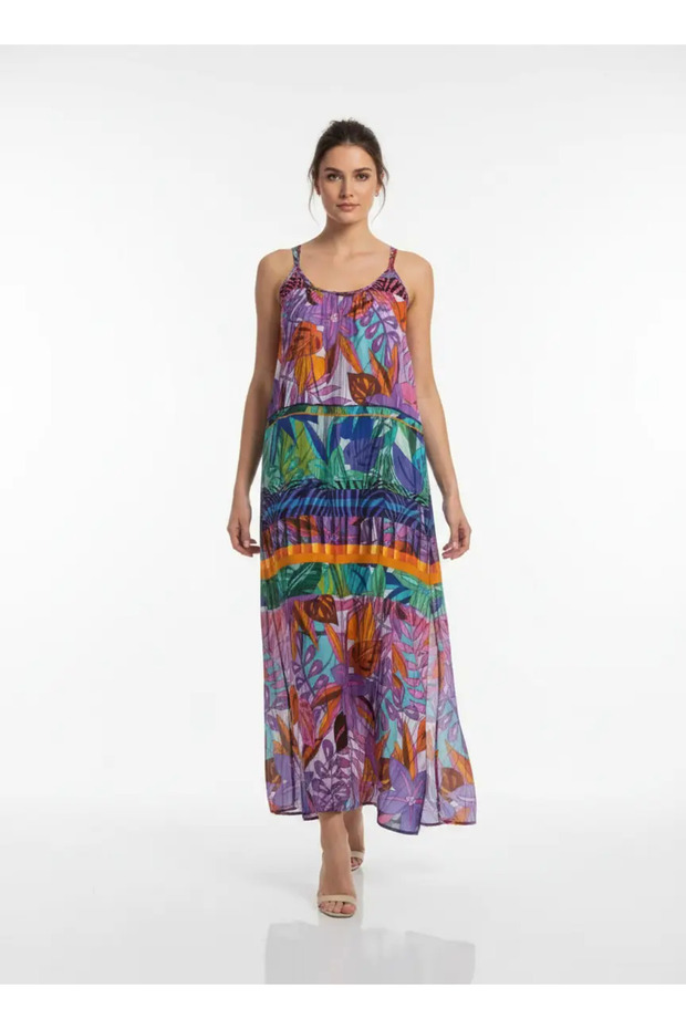 Olympos Series - Double Slit Patterned Modal Beach Dress