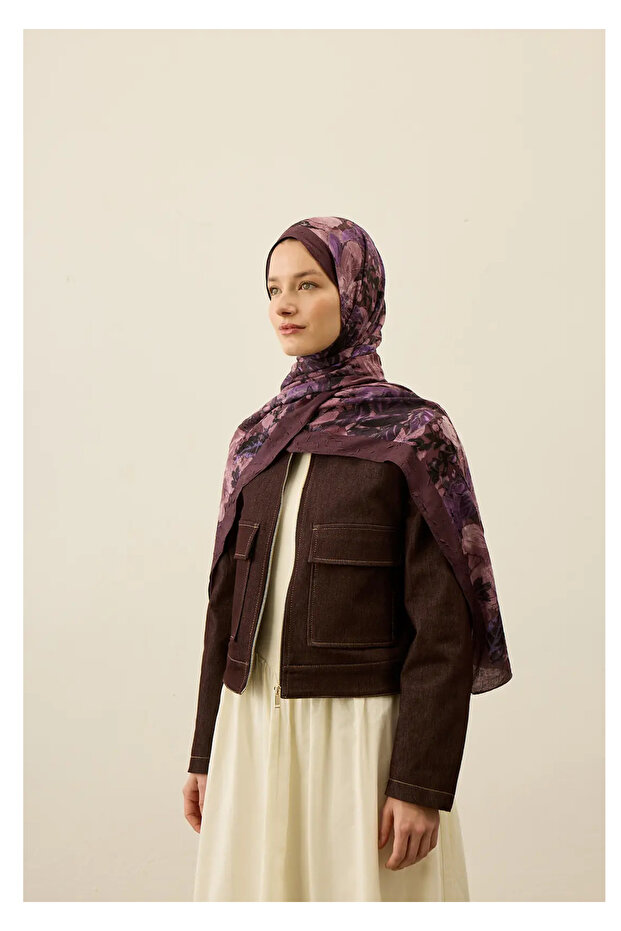 Violet Liva Model Kraş Shawl