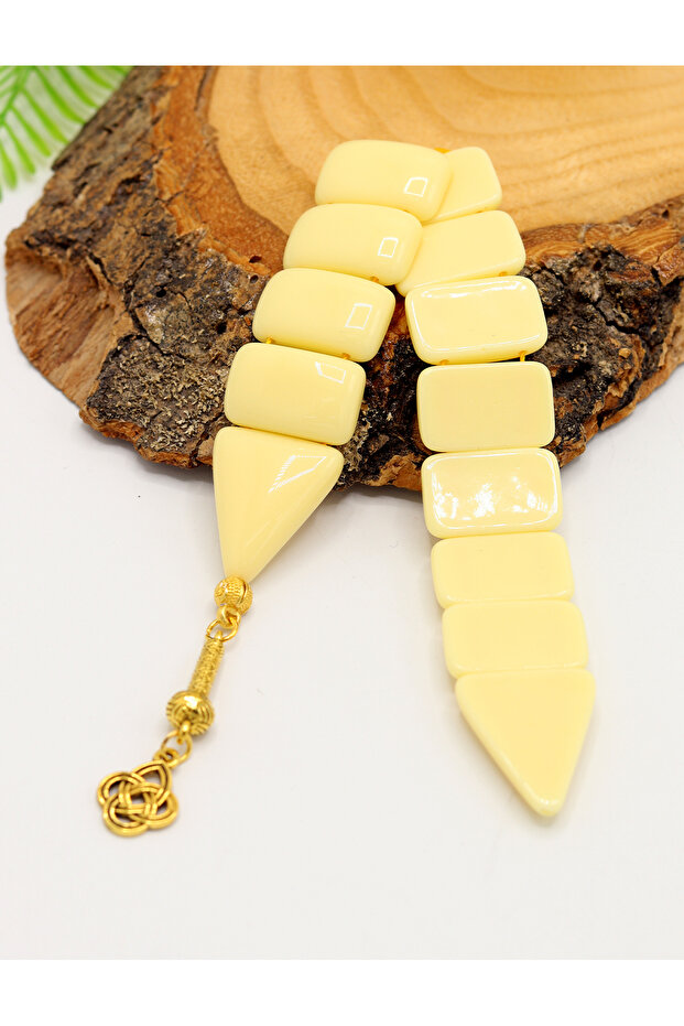 Beige Color Love Knot Tasseled Powder Amber Fish Prayer Beads 201025465