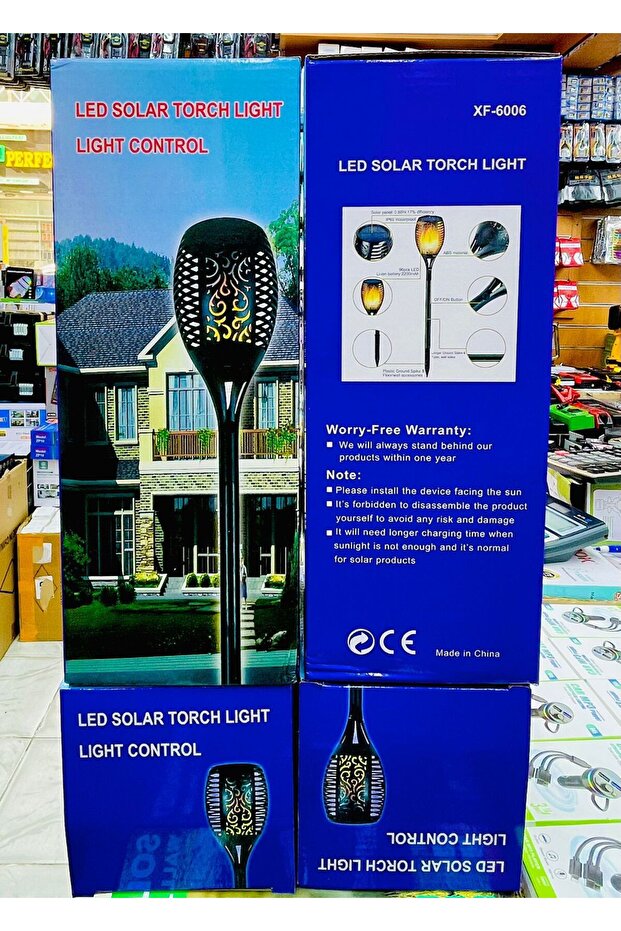 LED Solar Torch Light with Light Control – Outdoor Waterproof Garden Flame Lamp