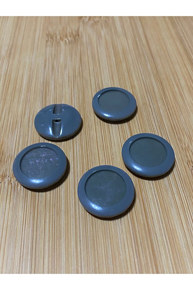 Bottom-Mounted Self-Framed Polyester Button 23 mm 5 Pieces Gray