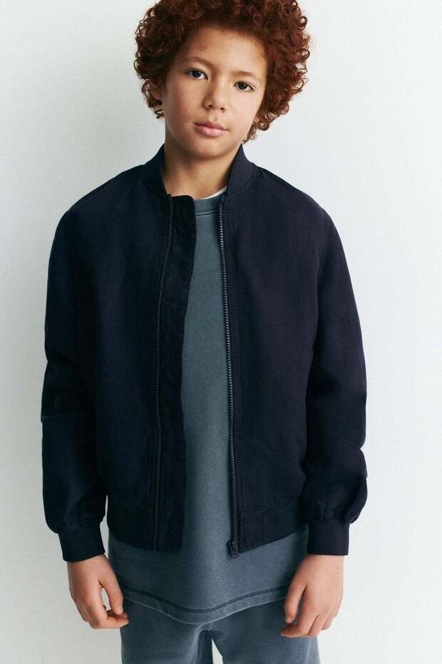 Linen-blend bomber jacket - 3