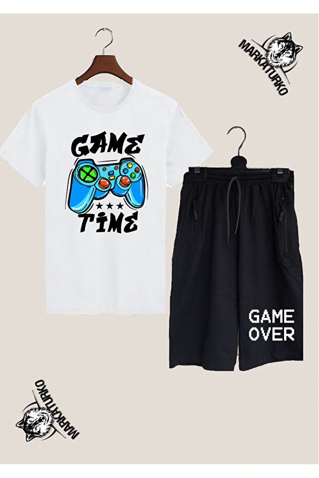 Game Time Special Design Printed T-Shirt-Shorts Combination