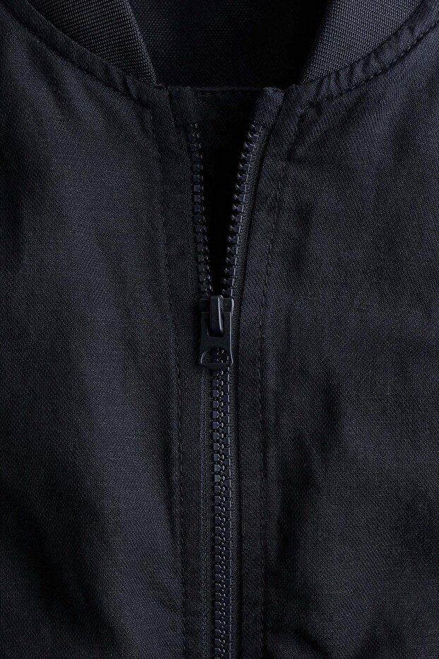 Linen-blend bomber jacket - 6