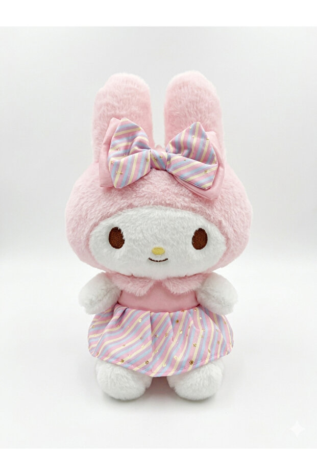 8-Inches Pink Bunny Plush Toy Cute Soft Doll Bow Cartoon Stuffed Toy Gift