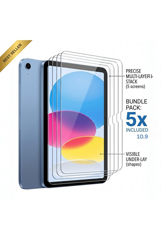حزمة Ultimate 5X1: واقيات شاشة لجهاز iPad 10.9 - طبقات متعددة دقيقة - 1