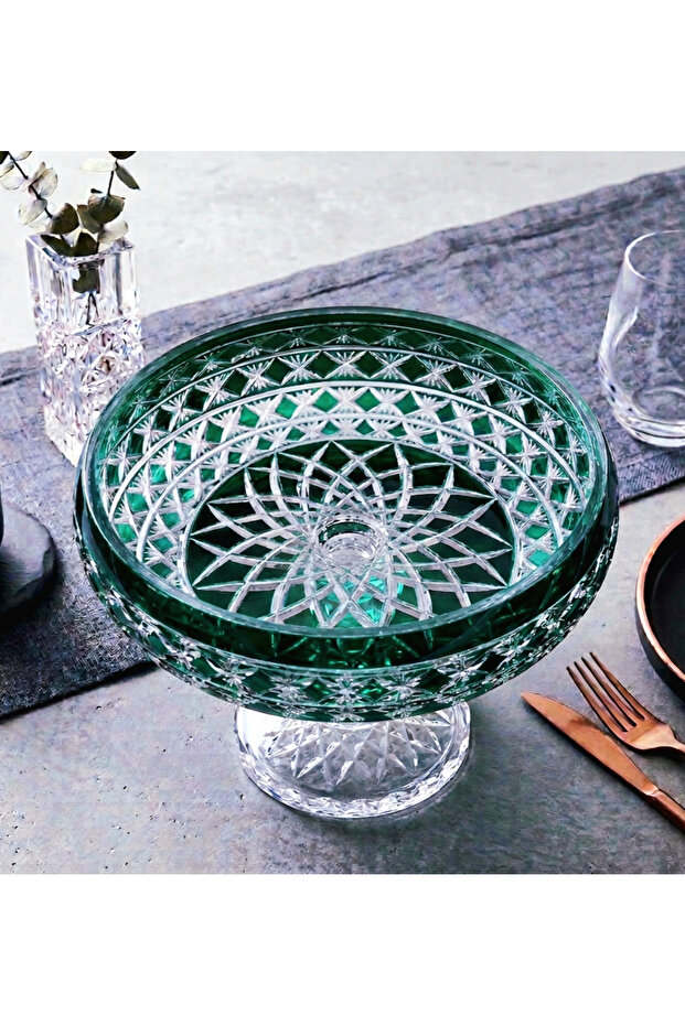 Handmade Crystal Patterned Amethist 28cm Tableware Presentation Bowl