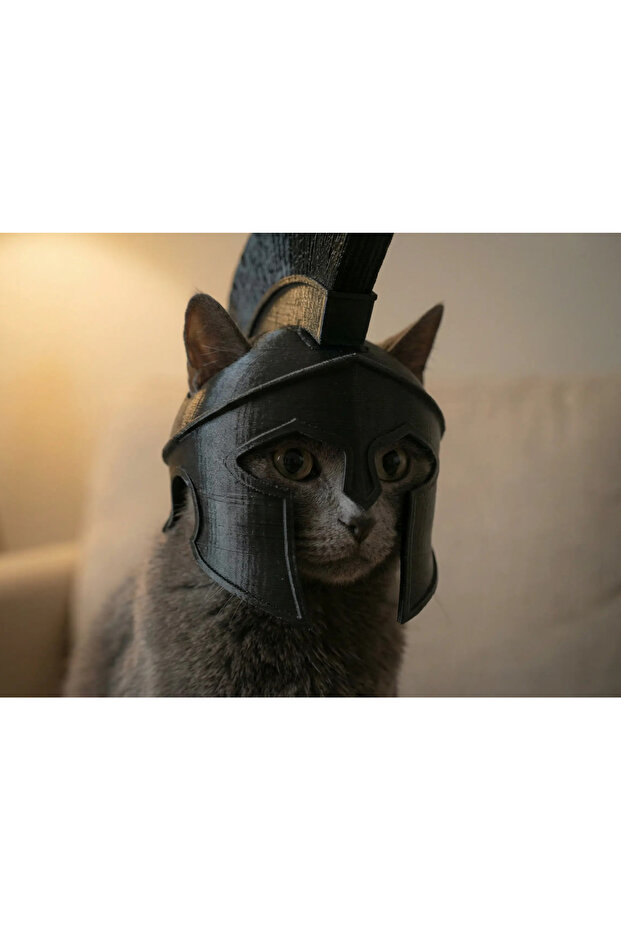 غطاء رأس القط على شكل محارب سبارتا