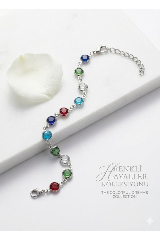 Bracelet with Metallic Colored Stone Made Design