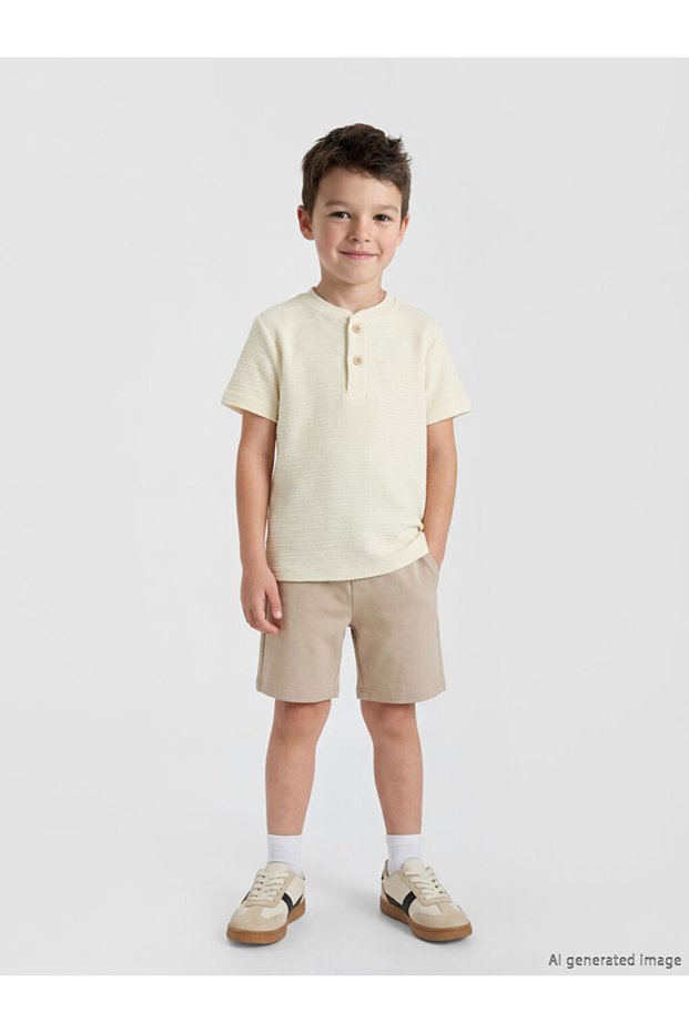 Lcw Kids Beige Boy's T-Shirt and Shorts