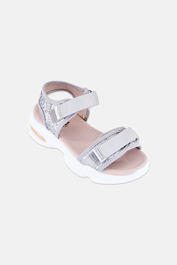 Kids Girl Gilletteg Velcro Closure Sandals, Grey