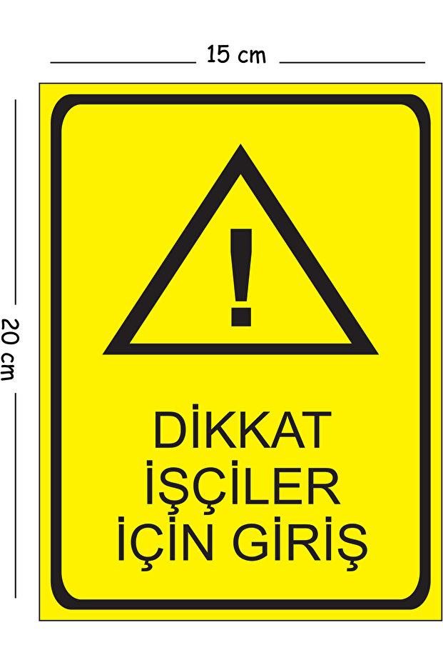 Metal Attention Workers Entrance 15X20 cm Warning Work Safety Sign