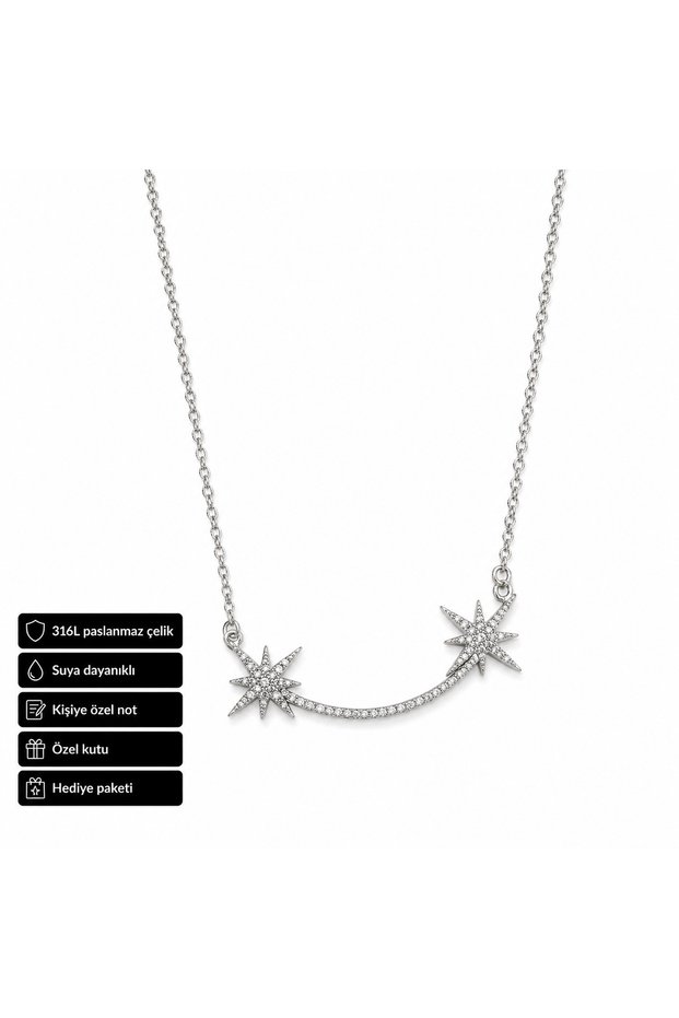 Gift Sparkling Star Figured 316L Stainless Steel Necklace