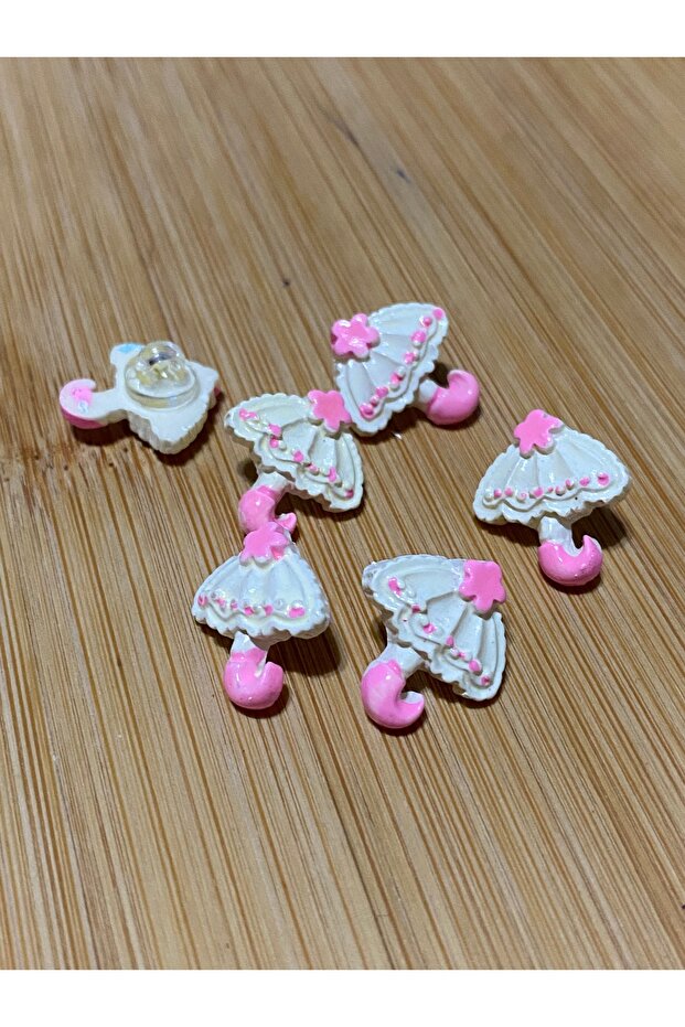 Bottom-Mounted Umbrella Baby Button 17 mm 10 Pieces White-Pink