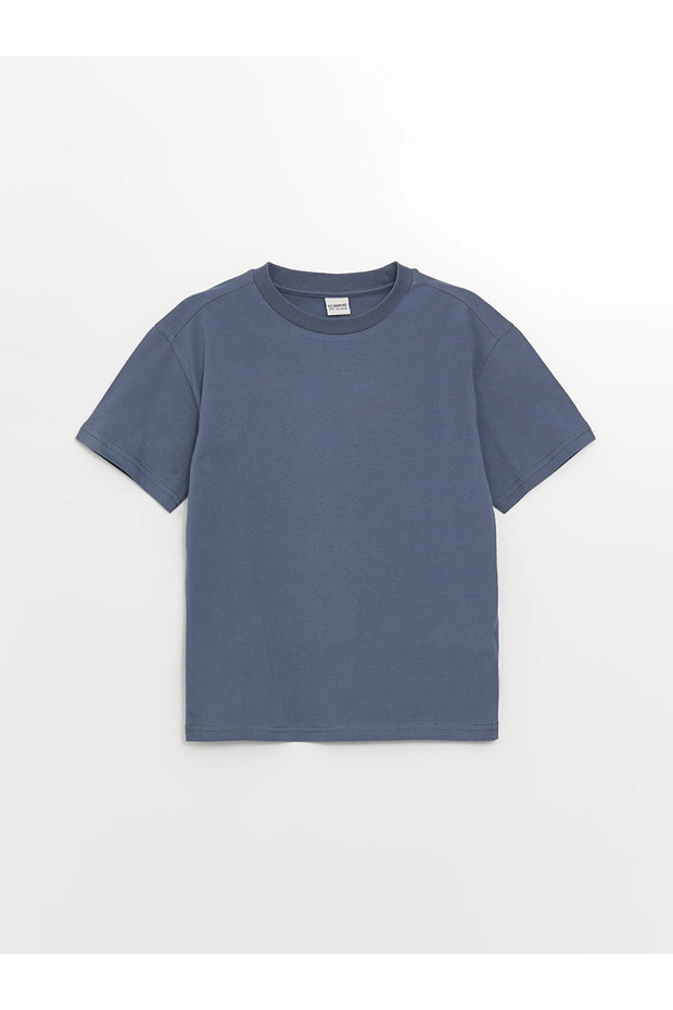 Lcw Kids Blue Oversize Crew Neck Boys T-Shirt