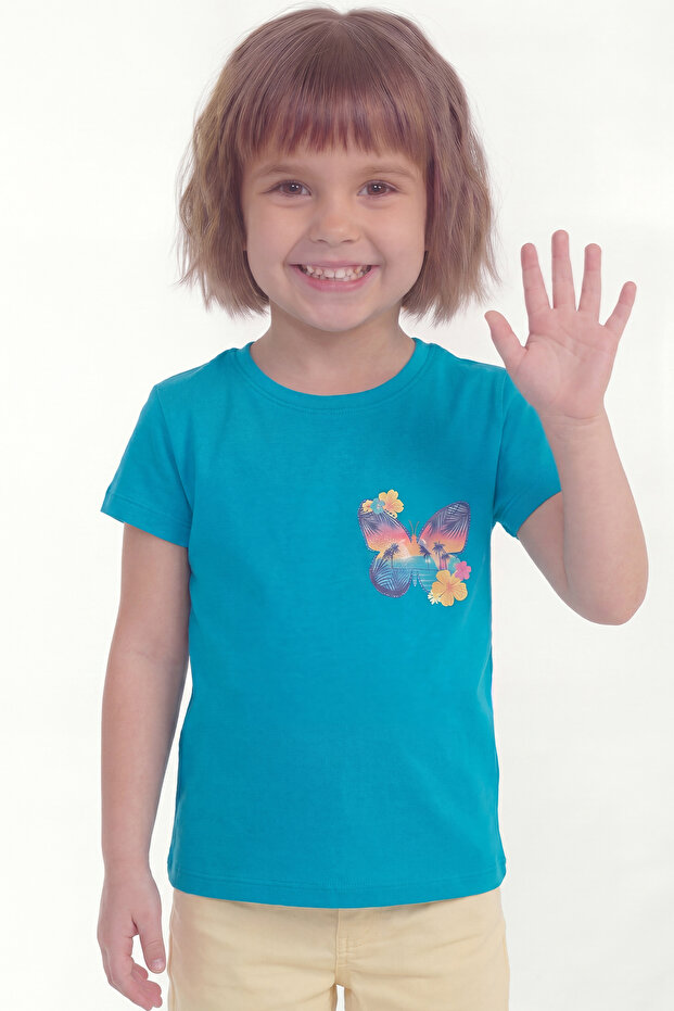 Printed Short Sleeve T-Shirt for Girls B12
