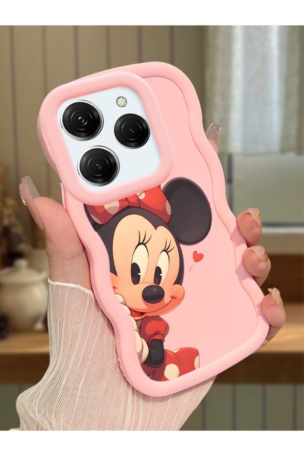 Tecno Spark 20 Pro Compatible Shockproof Simple Pink Silicone Phone Case Minnie Pattern