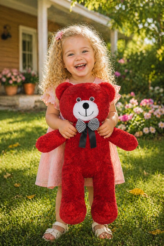 50 cm Cute Plush Teddy Bear with Bow Tie - Soft and Easy to Carry