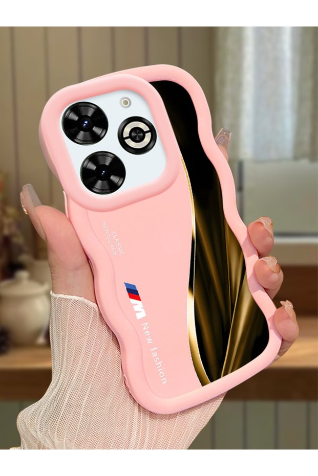 Infinix Smart 8 Plus Compatible Shockproof Simple Pink Silicone Phone Case Bmw Pattern