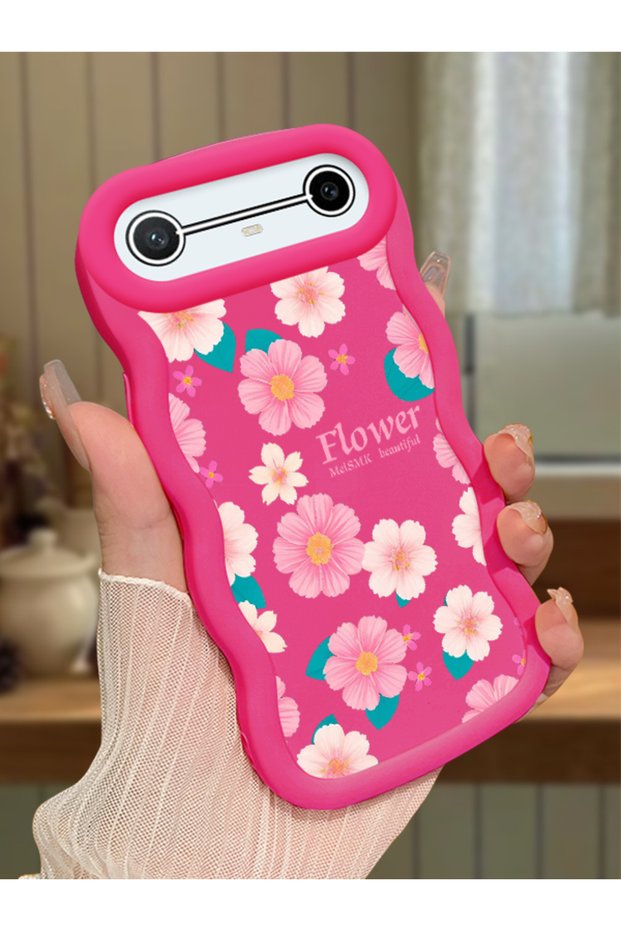 Tecno Pova Slim Compatible Shockproof Simple Red Silicone Phone Case Flower Pattern