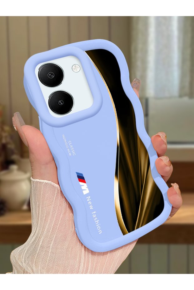 جراب هاتف Vivo Y27S متوافق مع نمط BMW من السيليكون الأزرق البسيط المقاوم للصدمات