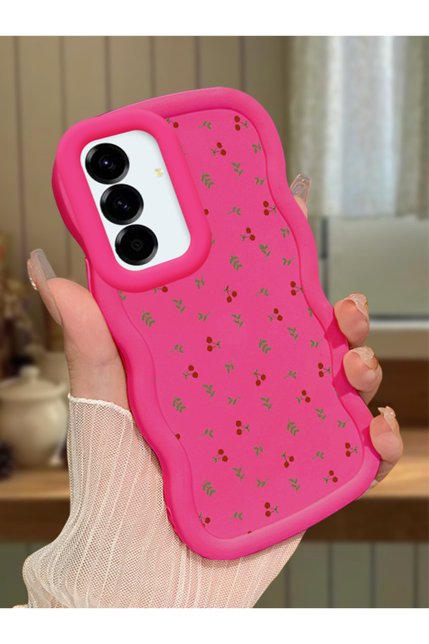 Samsung Galaxy A56 Compatible Shockproof Simple Red Silicone Phone Case Cover Flower Pattern