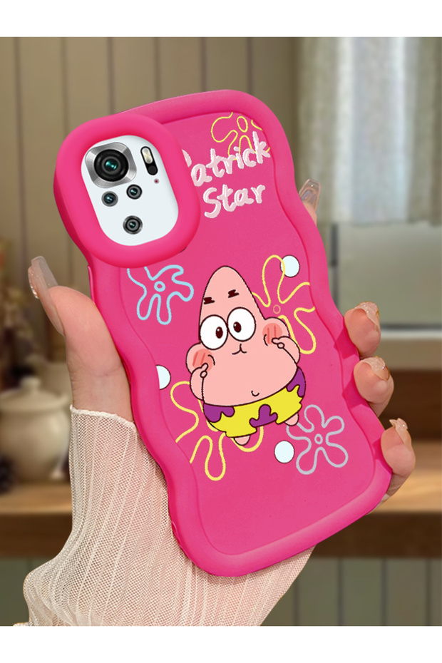 Redmi Note 10S Compatible Shockproof Simple Red Silicone Phone Case Spongebob Pattern