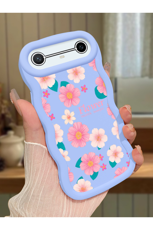 حافظة هاتف من السيليكون الأزرق البسيط المقاوم للصدمات متوافقة مع هاتف Tecno Spark Slim بنمط زهرة