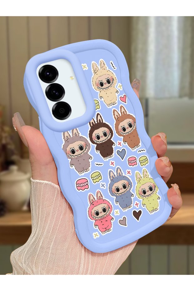 Samsung Galaxy A36 5g Compatible Shockproof Simple Blue Silicone Phone Case Labubu Pattern