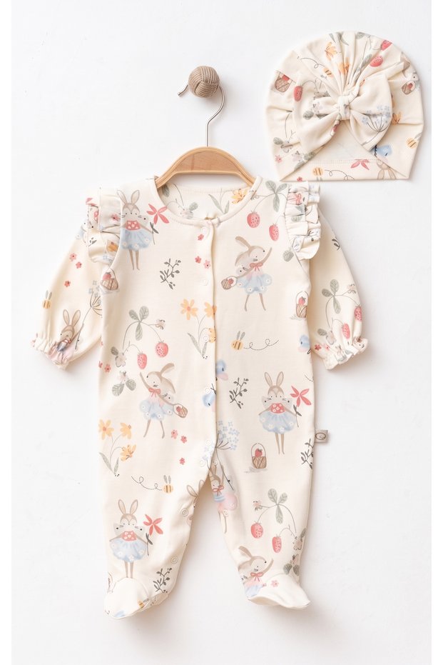 Ballerina Rabbit Bonnet Baby Girl Jumpsuit Newborn