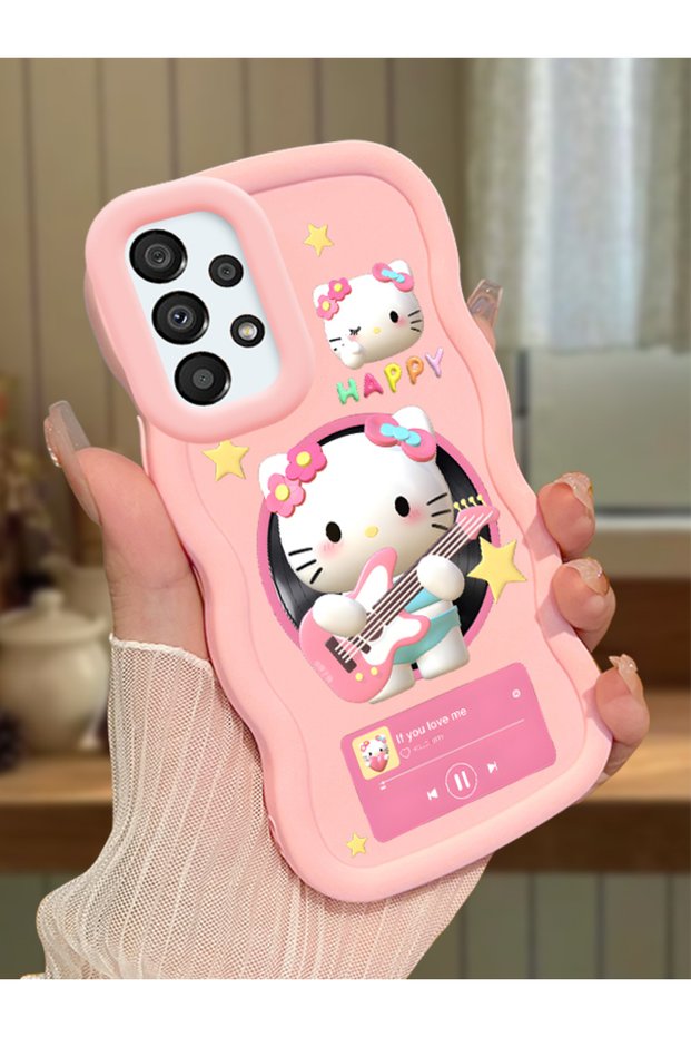 Samsung Galaxy A33 5g Compatible Shockproof Simple Pink Silicone Phone Case Hello Kitty Pattern