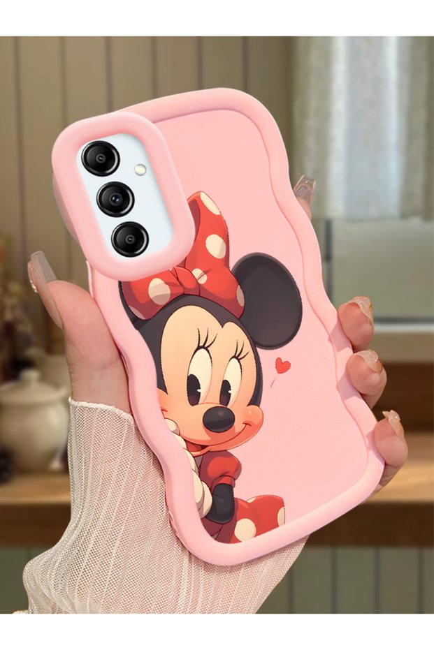 Samsung Galaxy A14 Compatible Shockproof Simple Pink Silicone Phone Case Minnie Pattern