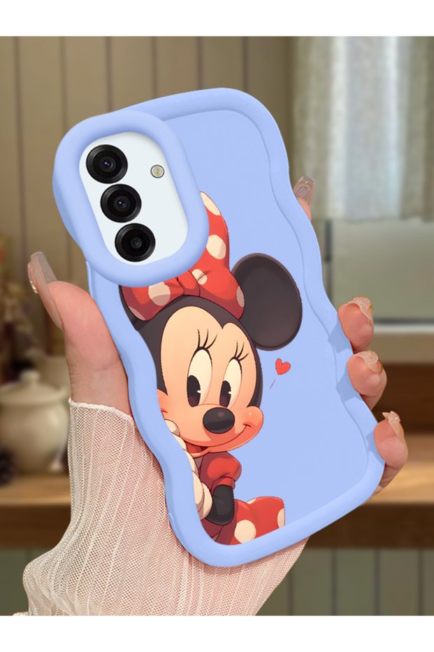 Samsung Galaxy A17 Compatible Shockproof Simple Blue Silicone Phone Case Minnie Pattern