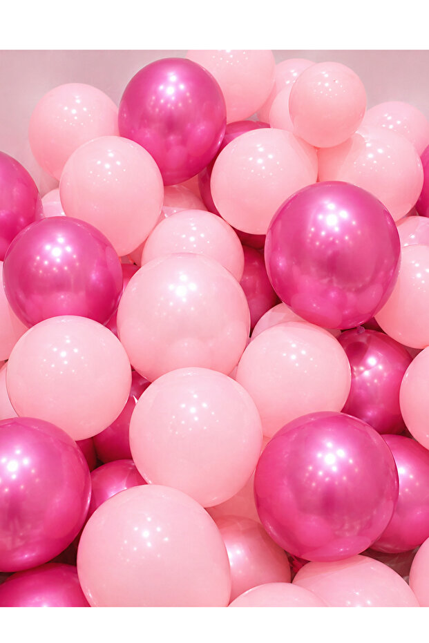 Metallic Dark Pink and Soft Pink Color Balloon Set